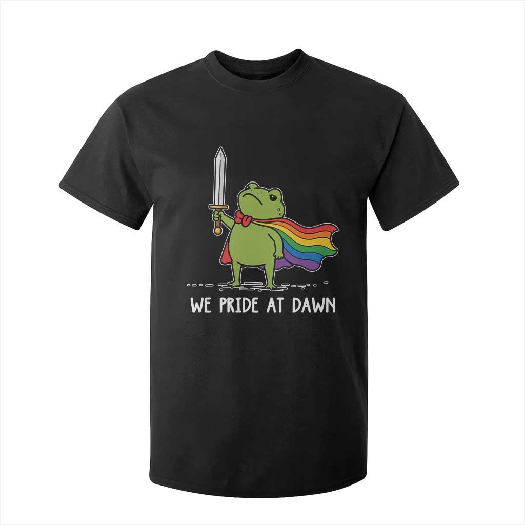We Pride At Dawn T Shirt For Kid Funny LGBT Frog Rainbow Pride Month TS11 Black Print Your Wear