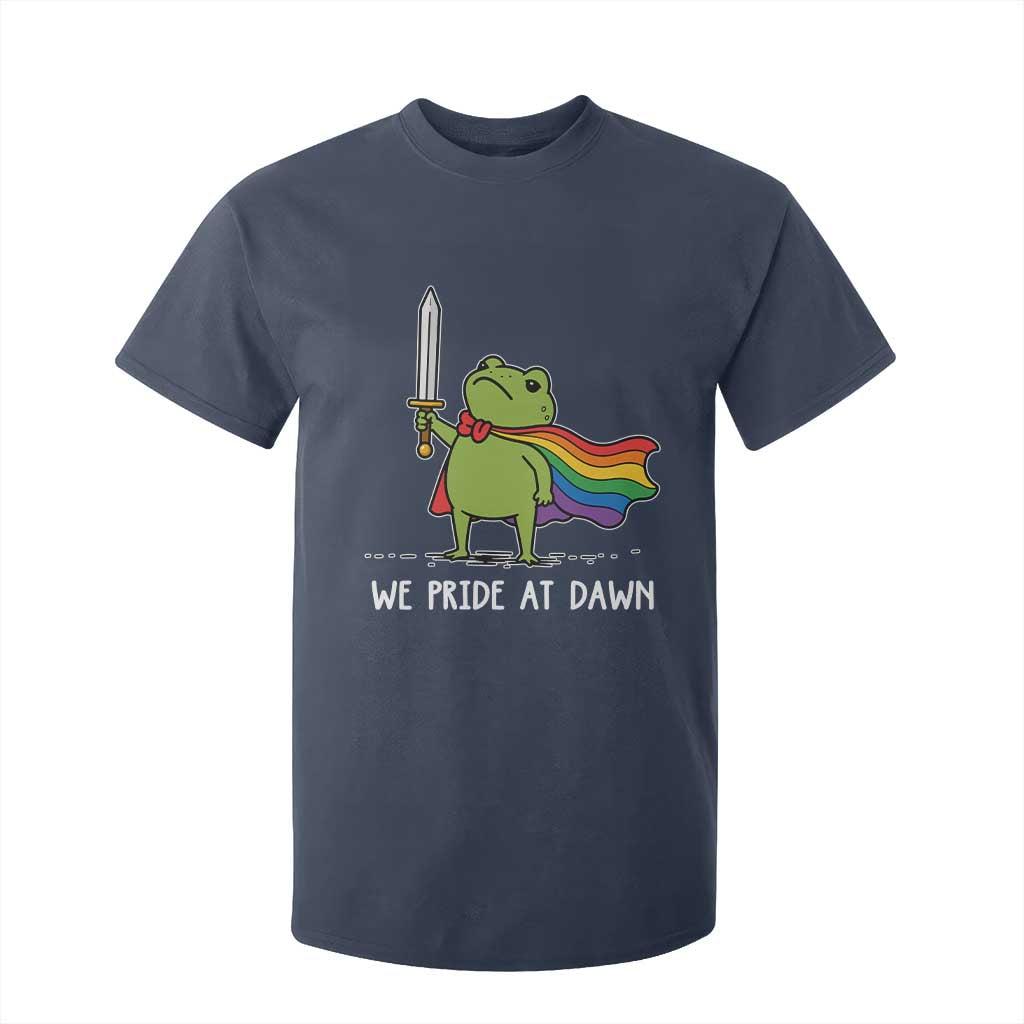 We Pride At Dawn T Shirt For Kid Funny LGBT Frog Rainbow Pride Month TS11 Navy Print Your Wear