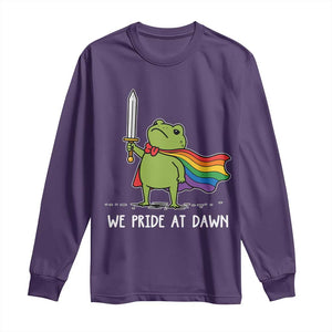 We Pride At Dawn Long Sleeve Shirt Funny LGBT Frog Rainbow Pride Month TS11 Purple Print Your Wear