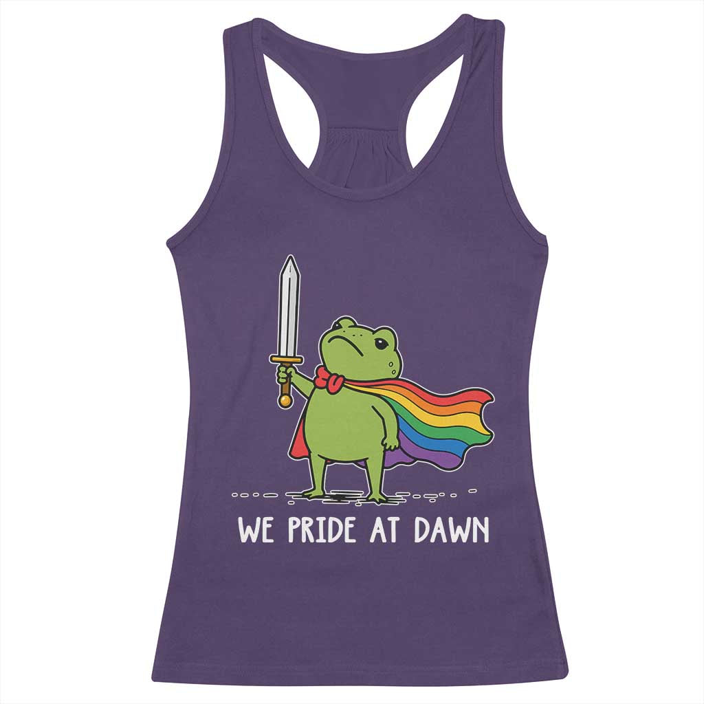 We Pride At Dawn Racerback Tank Top Funny LGBT Frog Rainbow Pride Month TS11 Purple Print Your Wear