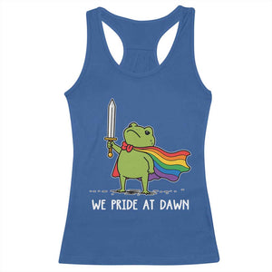 We Pride At Dawn Racerback Tank Top Funny LGBT Frog Rainbow Pride Month TS11 Royal Blue Print Your Wear