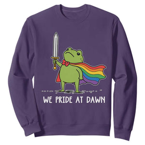 We Pride At Dawn Sweatshirt Funny LGBT Frog Rainbow Pride Month TS11 Purple Print Your Wear