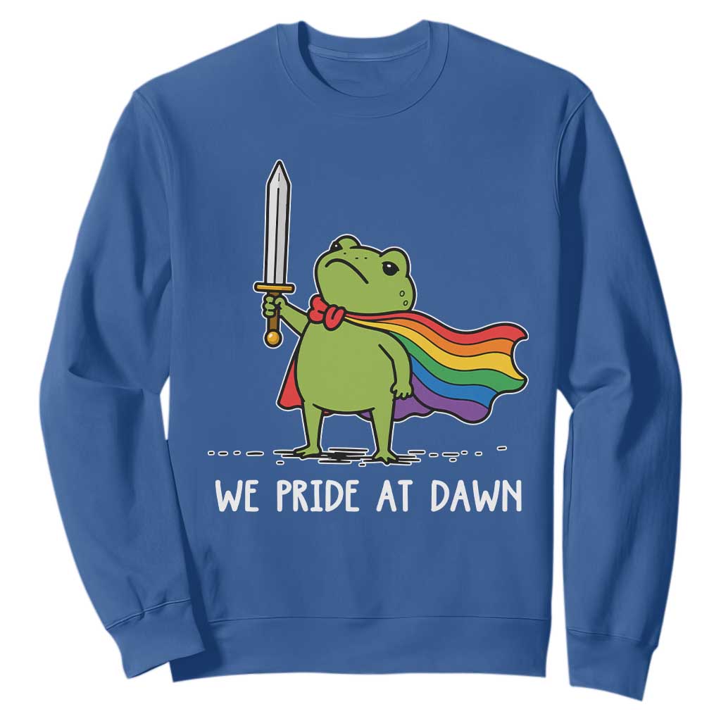 We Pride At Dawn Sweatshirt Funny LGBT Frog Rainbow Pride Month TS11 Royal Blue Print Your Wear