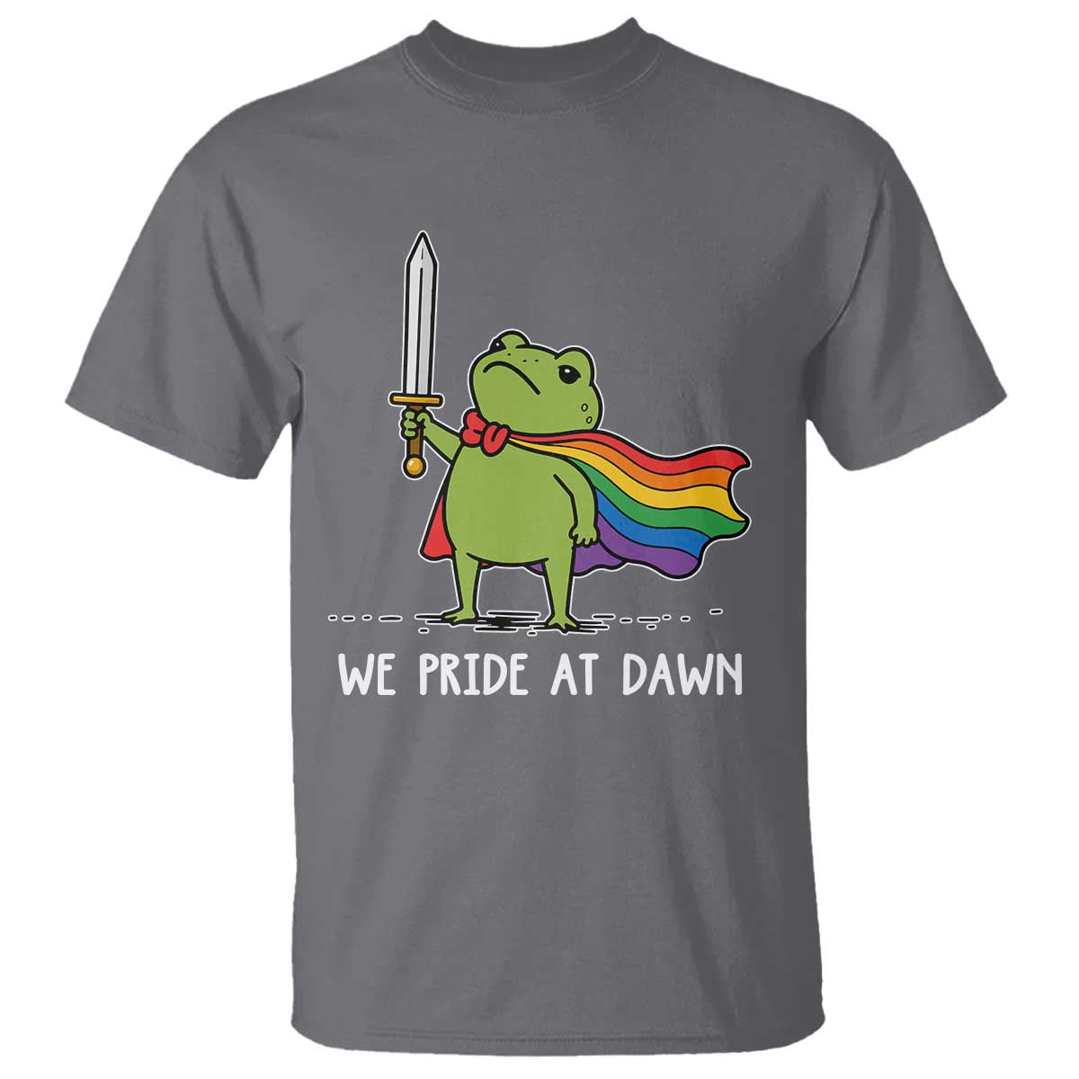 We Pride At Dawn T Shirt Funny LGBT Frog Rainbow Pride Month TS11 Charcoal Print Your Wear