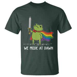 We Pride At Dawn T Shirt Funny LGBT Frog Rainbow Pride Month TS11 Dark Forest Green Print Your Wear