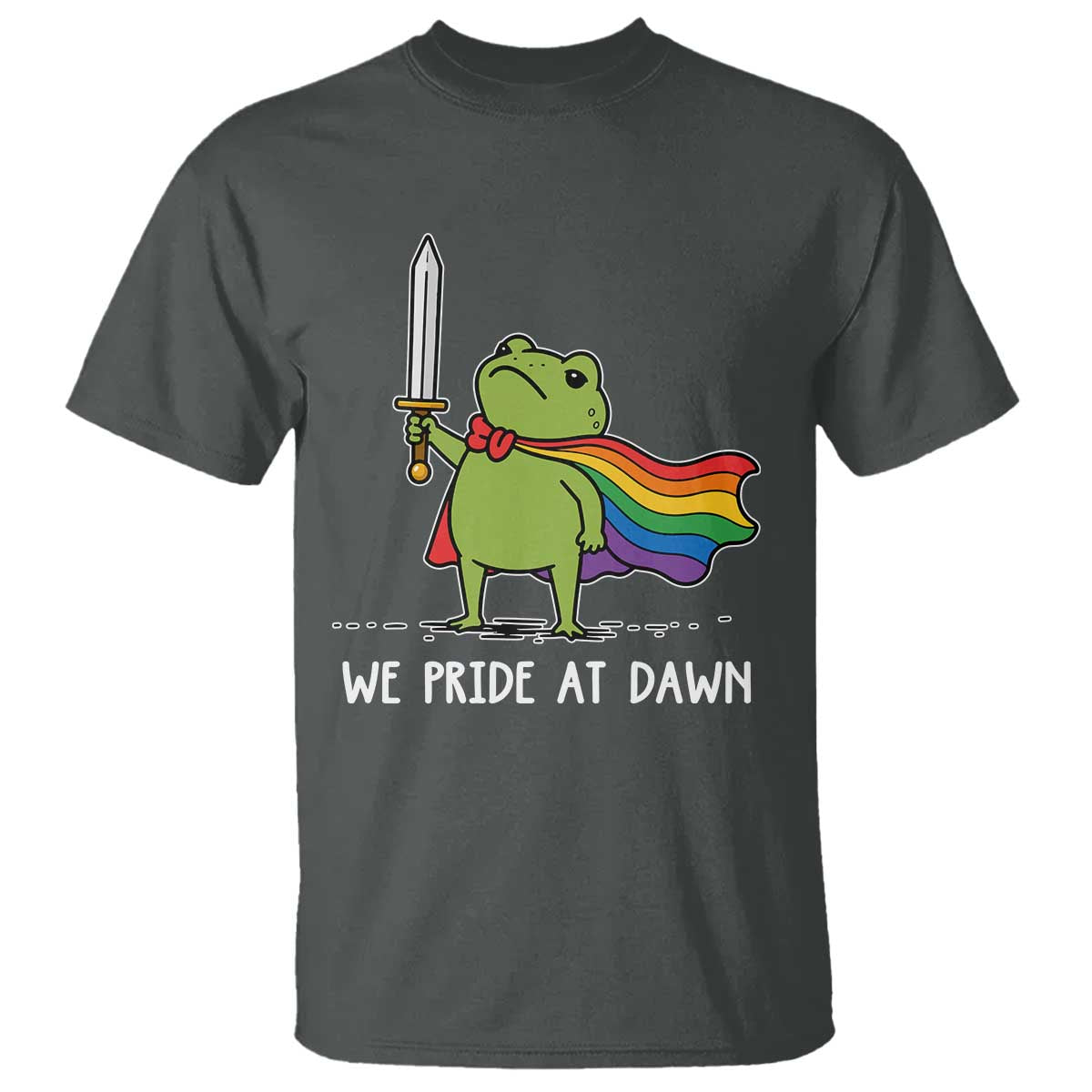 We Pride At Dawn T Shirt Funny LGBT Frog Rainbow Pride Month TS11 Dark Heather Print Your Wear