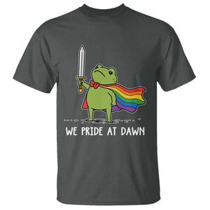 We Pride At Dawn T Shirt Funny LGBT Frog Rainbow Pride Month TS11 Dark Heather Print Your Wear