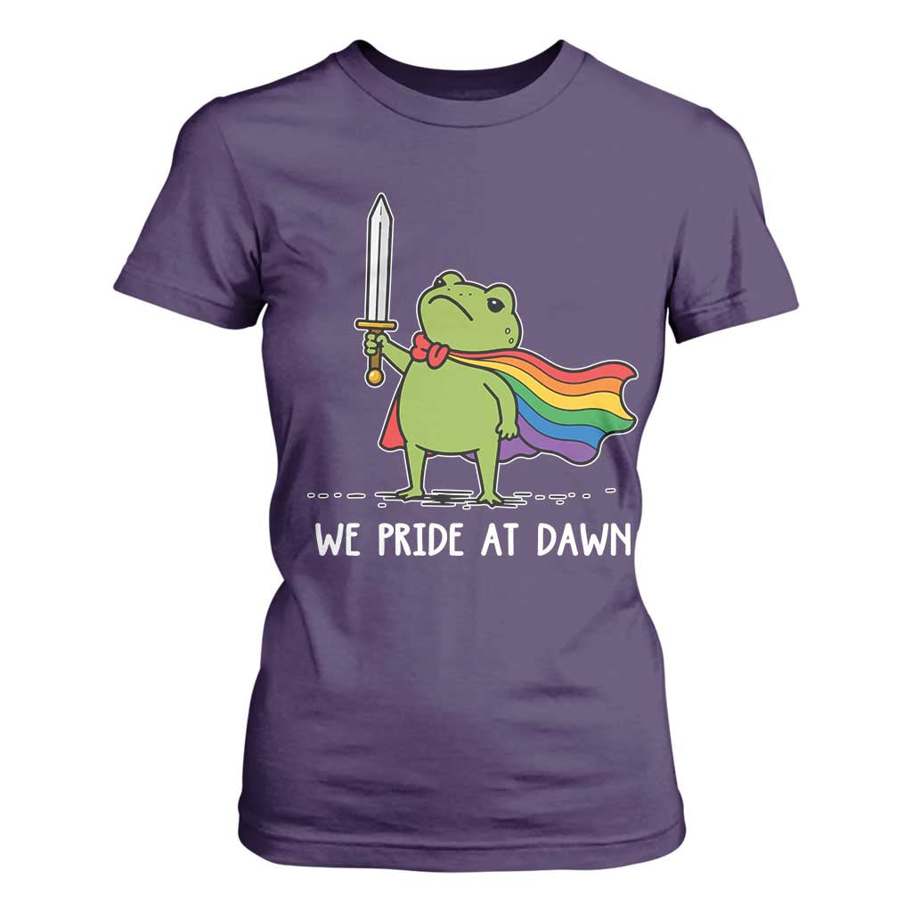 We Pride At Dawn T Shirt For Women Funny LGBT Frog Rainbow Pride Month TS11 Purple Print Your Wear