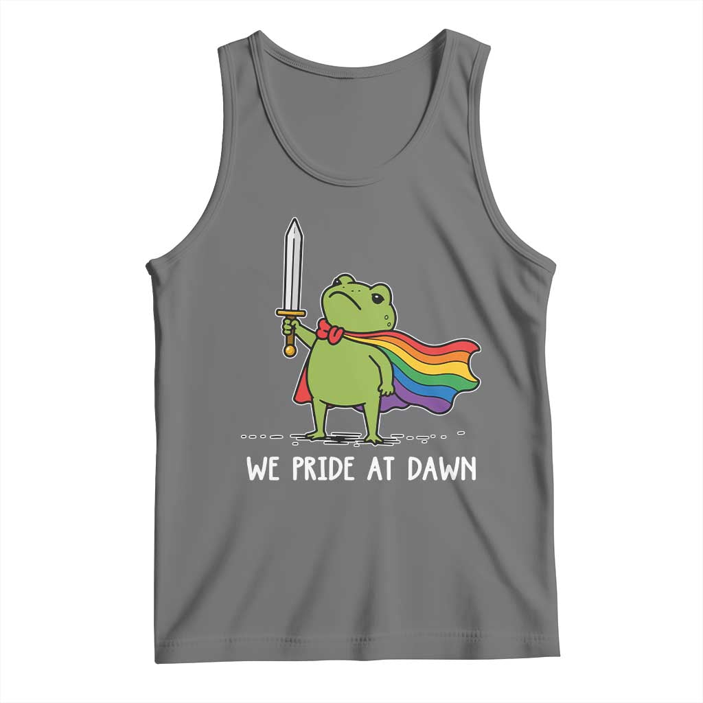 We Pride At Dawn Tank Top Funny LGBT Frog Rainbow Pride Month TS11 Black Heather Print Your Wear