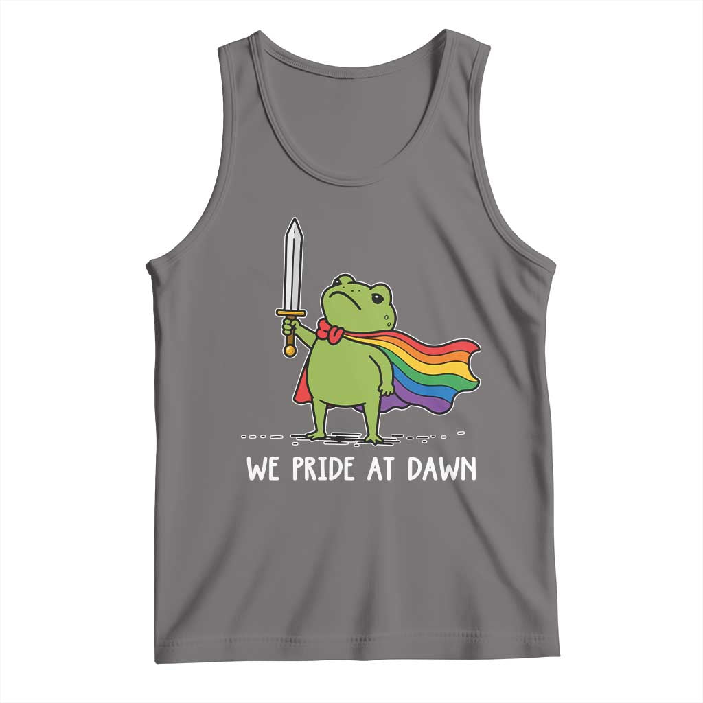 We Pride At Dawn Tank Top Funny LGBT Frog Rainbow Pride Month TS11 Deep Heather Print Your Wear
