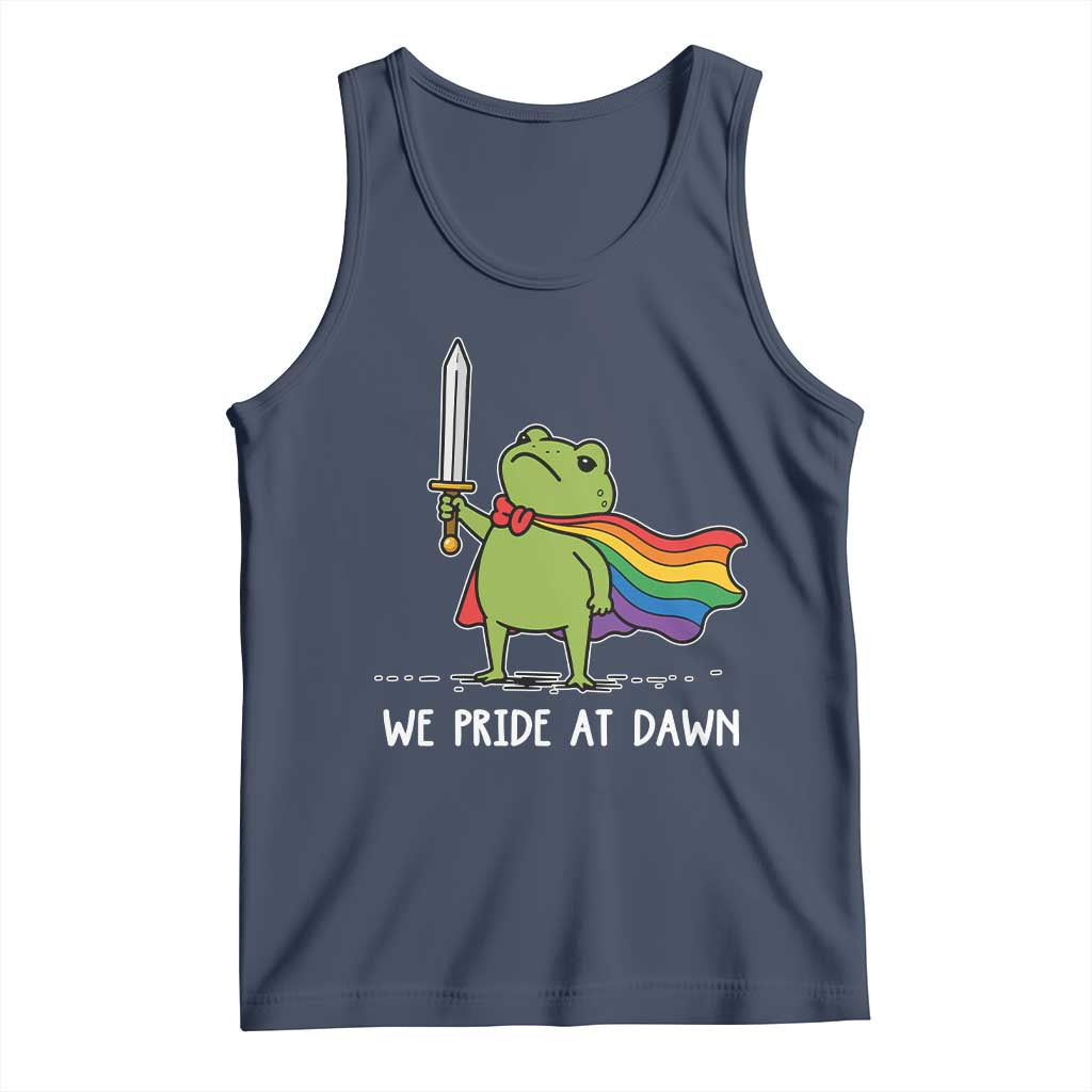 We Pride At Dawn Tank Top Funny LGBT Frog Rainbow Pride Month TS11 Navy Print Your Wear