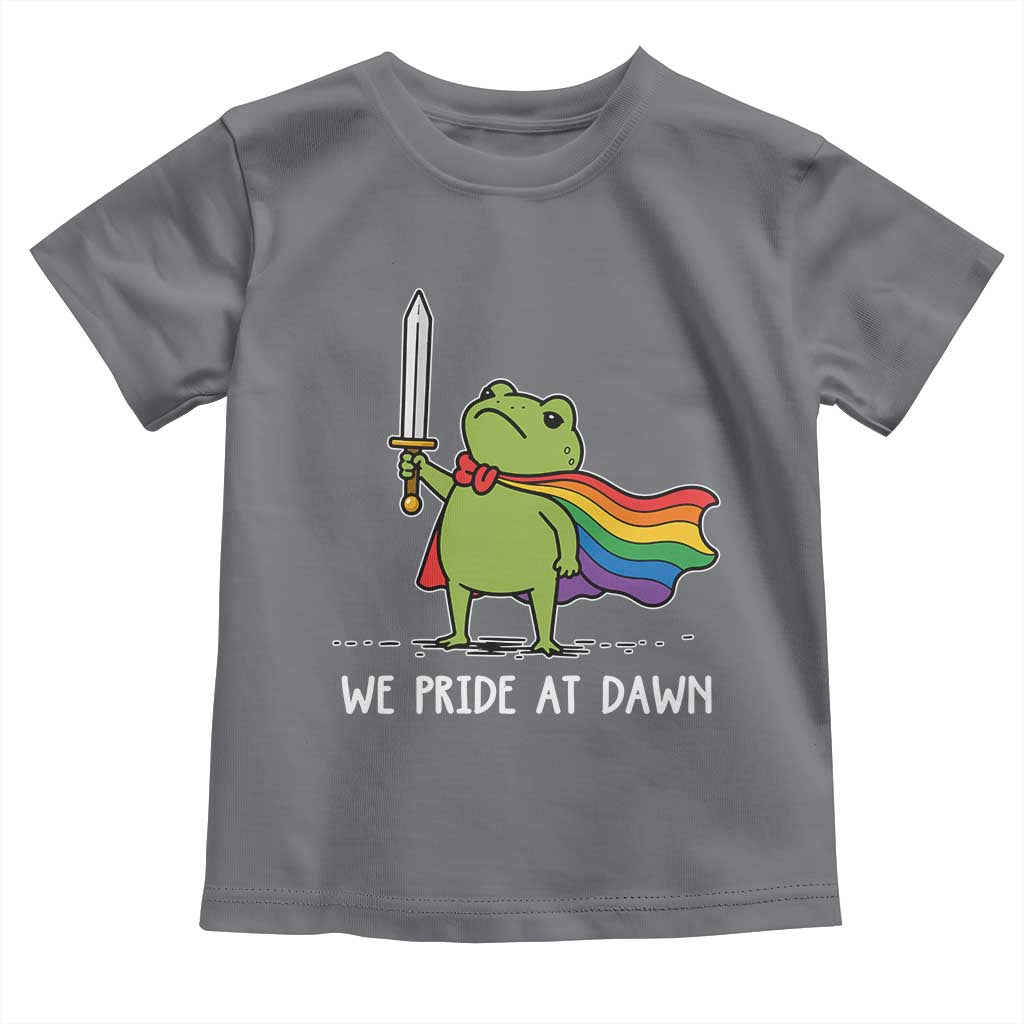 We Pride At Dawn Toddler T Shirt Funny LGBT Frog Rainbow Pride Month TS11 Charcoal Print Your Wear