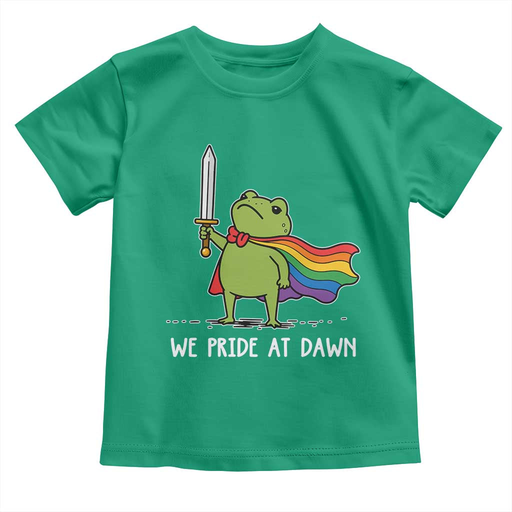 We Pride At Dawn Toddler T Shirt Funny LGBT Frog Rainbow Pride Month TS11 Irish Green Print Your Wear