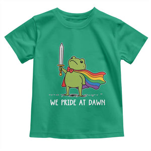 We Pride At Dawn Toddler T Shirt Funny LGBT Frog Rainbow Pride Month TS11 Irish Green Print Your Wear