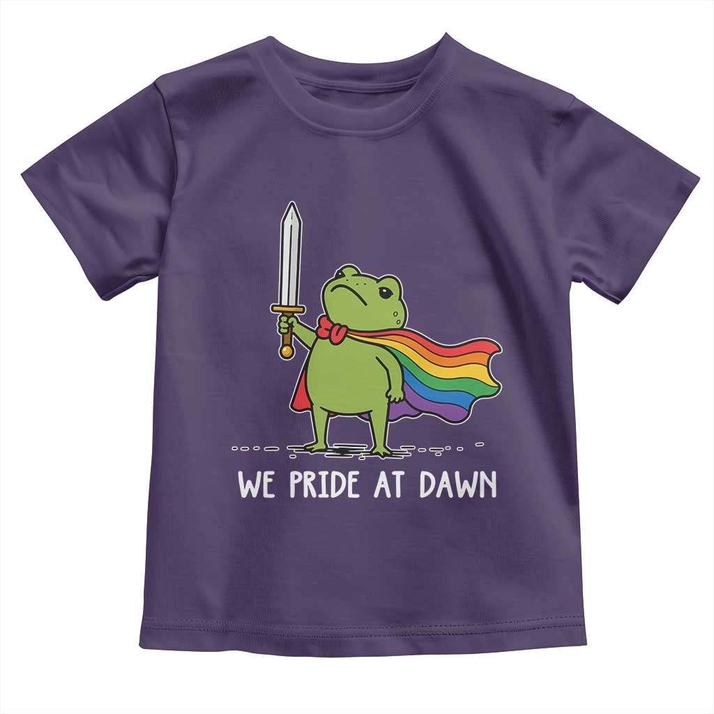 We Pride At Dawn Toddler T Shirt Funny LGBT Frog Rainbow Pride Month TS11 Purple Print Your Wear
