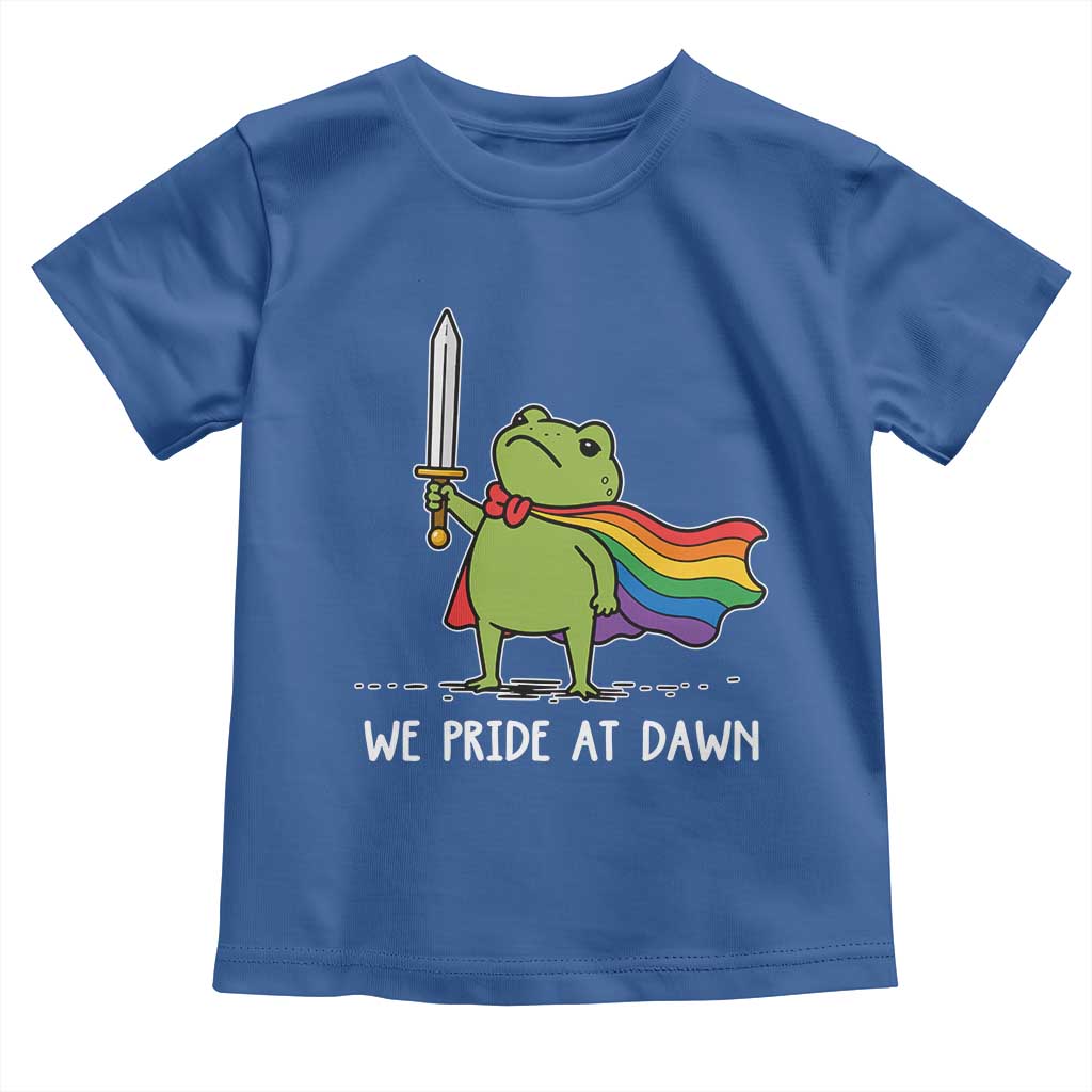 We Pride At Dawn Toddler T Shirt Funny LGBT Frog Rainbow Pride Month TS11 Royal Blue Print Your Wear