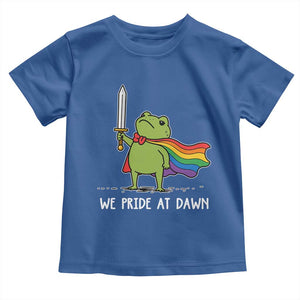 We Pride At Dawn Toddler T Shirt Funny LGBT Frog Rainbow Pride Month TS11 Royal Blue Print Your Wear