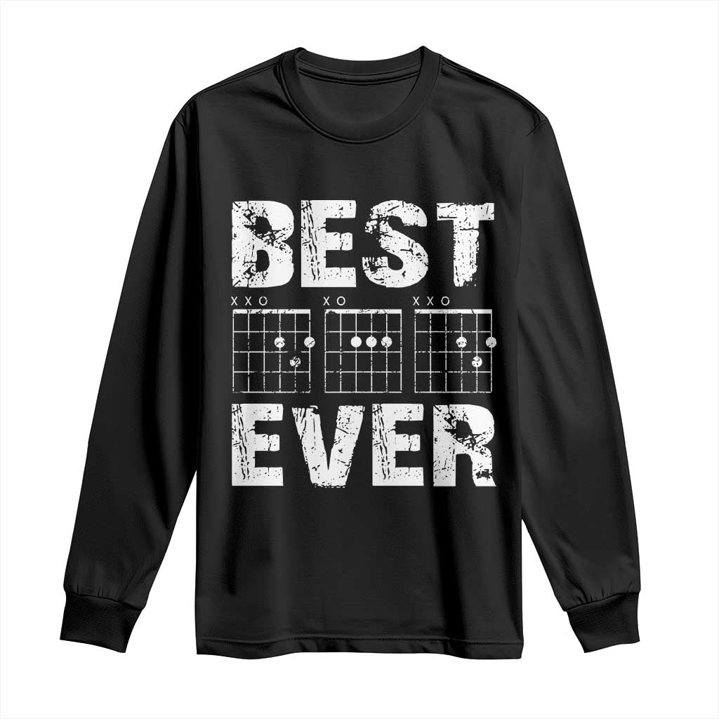 Guitar Father Long Sleeve Shirt Funny Best Dad Ever D A D Chord Gifts Guitarist Papa TS11 Black Print Your Wear