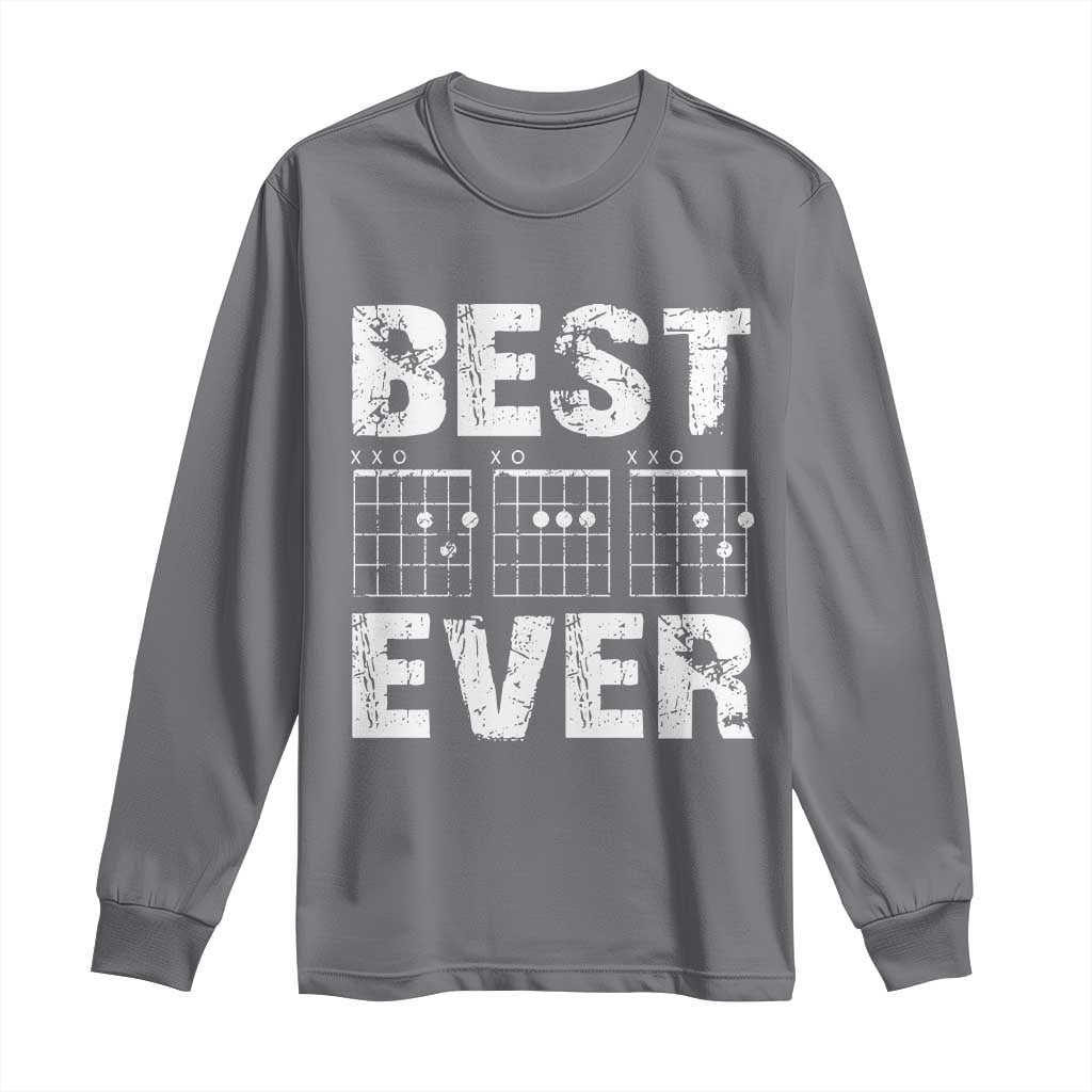 Guitar Father Long Sleeve Shirt Funny Best Dad Ever D A D Chord Gifts Guitarist Papa TS11 Charcoal Print Your Wear