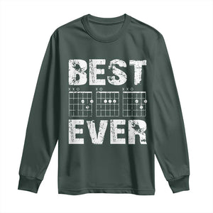Guitar Father Long Sleeve Shirt Funny Best Dad Ever D A D Chord Gifts Guitarist Papa TS11 Dark Forest Green Print Your Wear