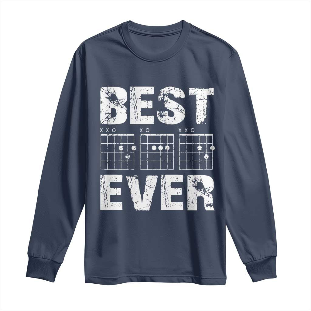 Guitar Father Long Sleeve Shirt Funny Best Dad Ever D A D Chord Gifts Guitarist Papa TS11 Navy Print Your Wear