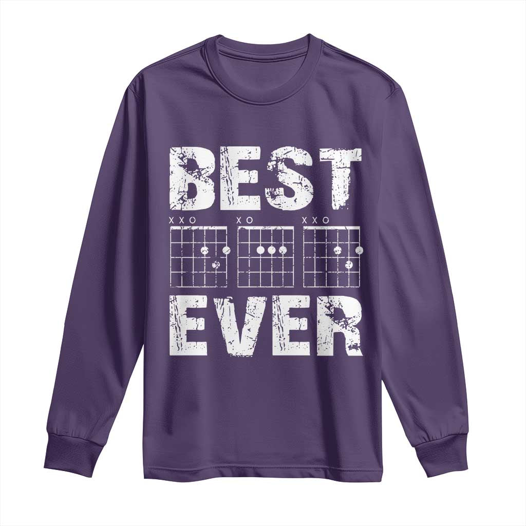 Guitar Father Long Sleeve Shirt Funny Best Dad Ever D A D Chord Gifts Guitarist Papa TS11 Purple Print Your Wear