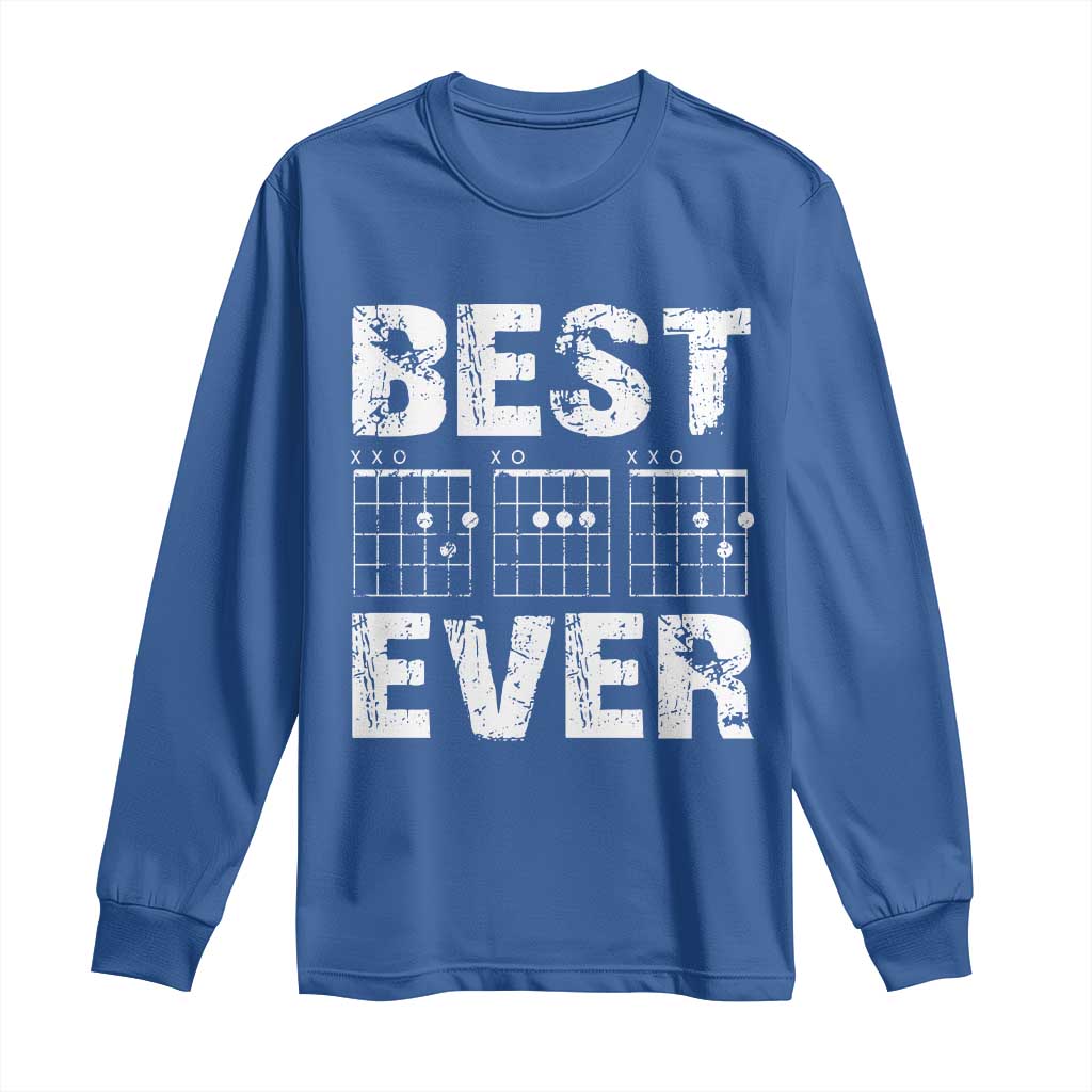 Guitar Father Long Sleeve Shirt Funny Best Dad Ever D A D Chord Gifts Guitarist Papa TS11 Royal Blue Print Your Wear