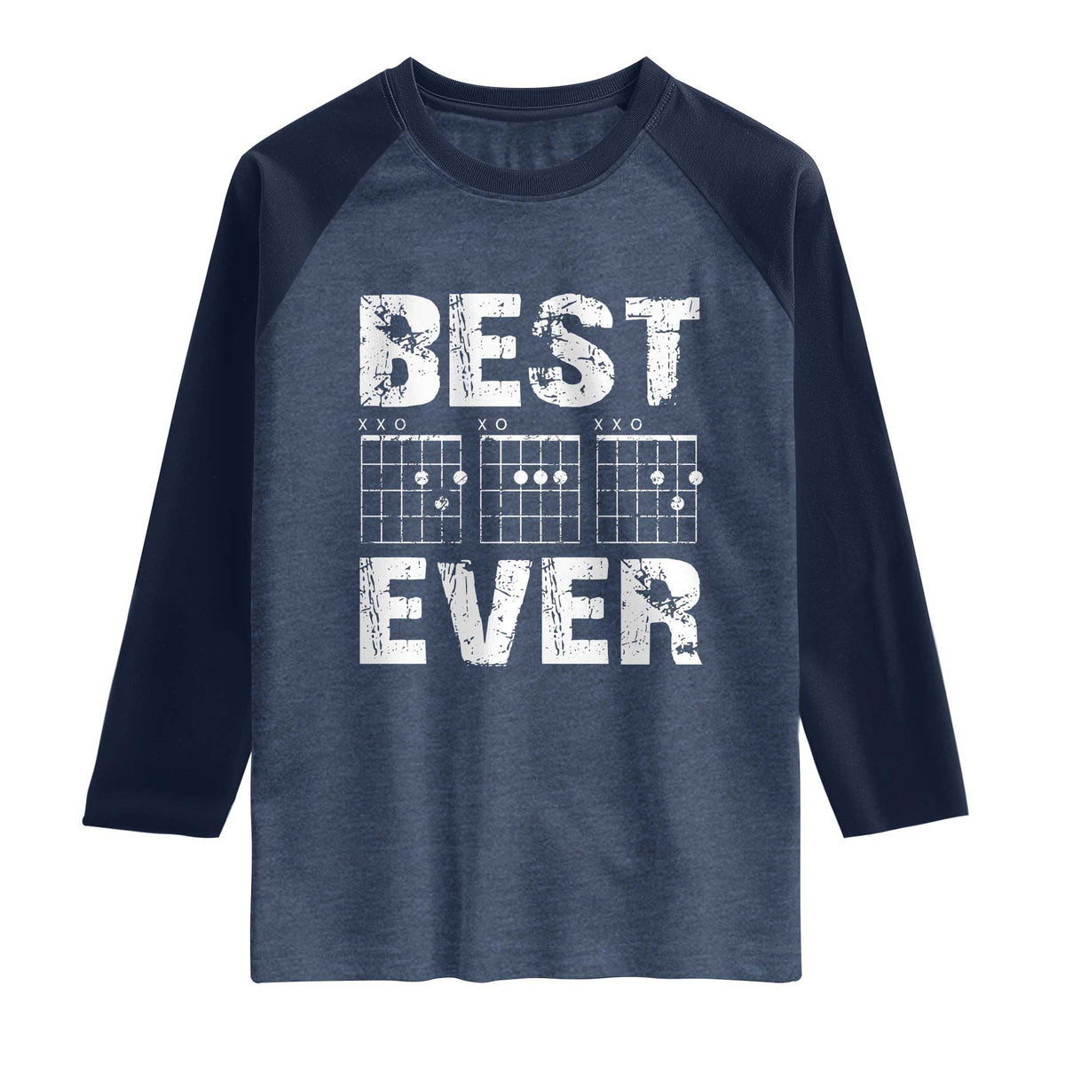 Guitar Father Raglan Shirt Funny Best Dad Ever D A D Chord Gifts Guitarist Papa TS11 Heather Denim Navy Print Your Wear