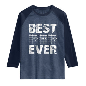 Guitar Father Raglan Shirt Funny Best Dad Ever D A D Chord Gifts Guitarist Papa TS11 Heather Denim Navy Print Your Wear