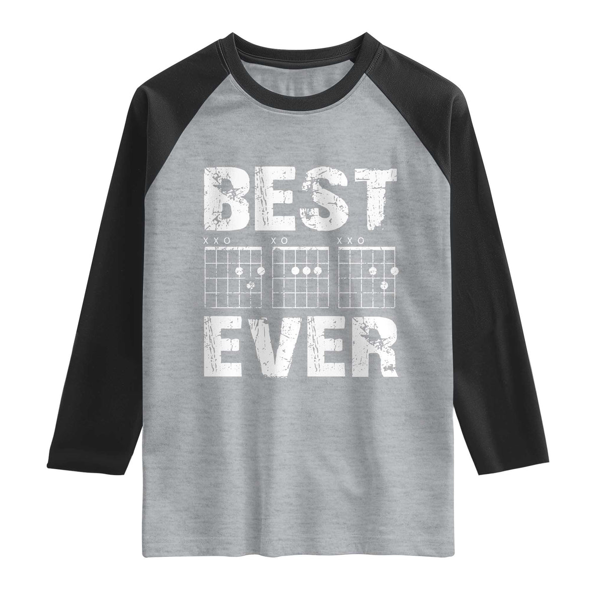 Guitar Father Raglan Shirt Funny Best Dad Ever D A D Chord Gifts Guitarist Papa TS11 Heather Gray Black Print Your Wear