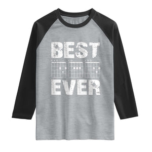 Guitar Father Raglan Shirt Funny Best Dad Ever D A D Chord Gifts Guitarist Papa TS11 Heather Gray Black Print Your Wear