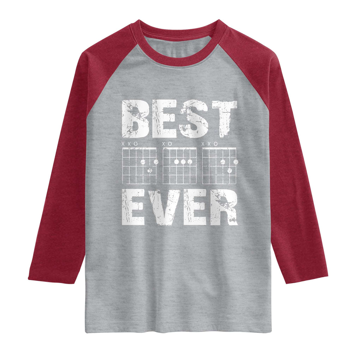 Guitar Father Raglan Shirt Funny Best Dad Ever D A D Chord Gifts Guitarist Papa TS11 Heather Gray Heather Red Print Your Wear