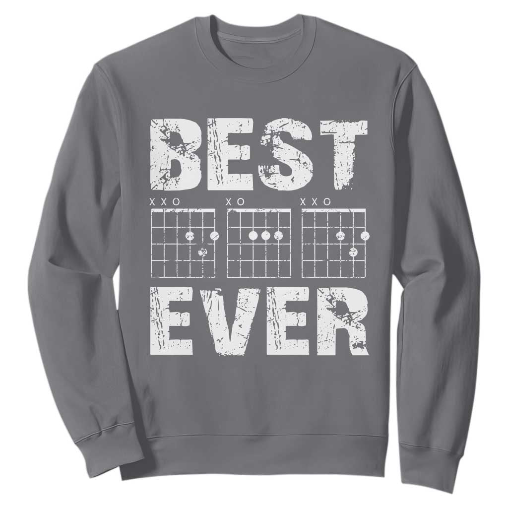 Guitar Father Sweatshirt Funny Best Dad Ever D A D Chord Gifts Guitarist Papa TS11 Charcoal Print Your Wear