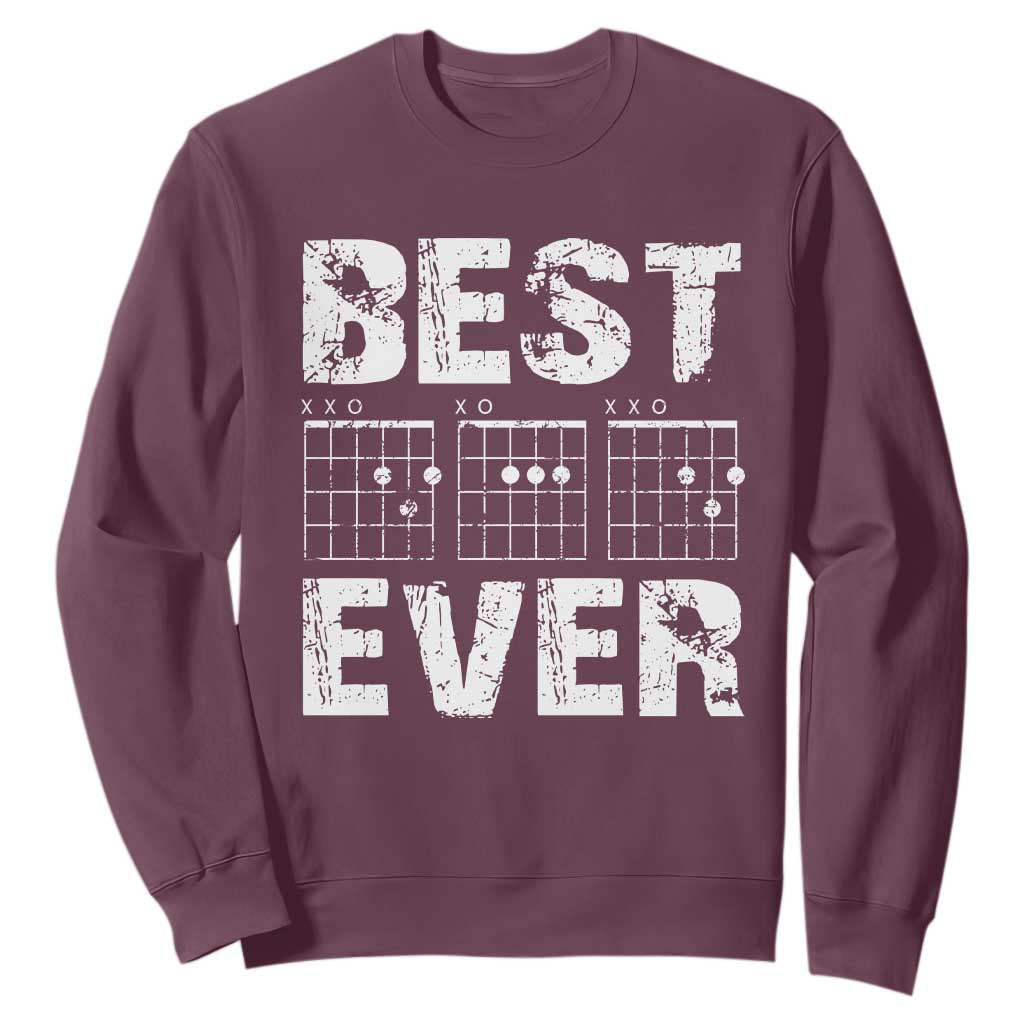 Guitar Father Sweatshirt Funny Best Dad Ever D A D Chord Gifts Guitarist Papa TS11 Maroon Print Your Wear