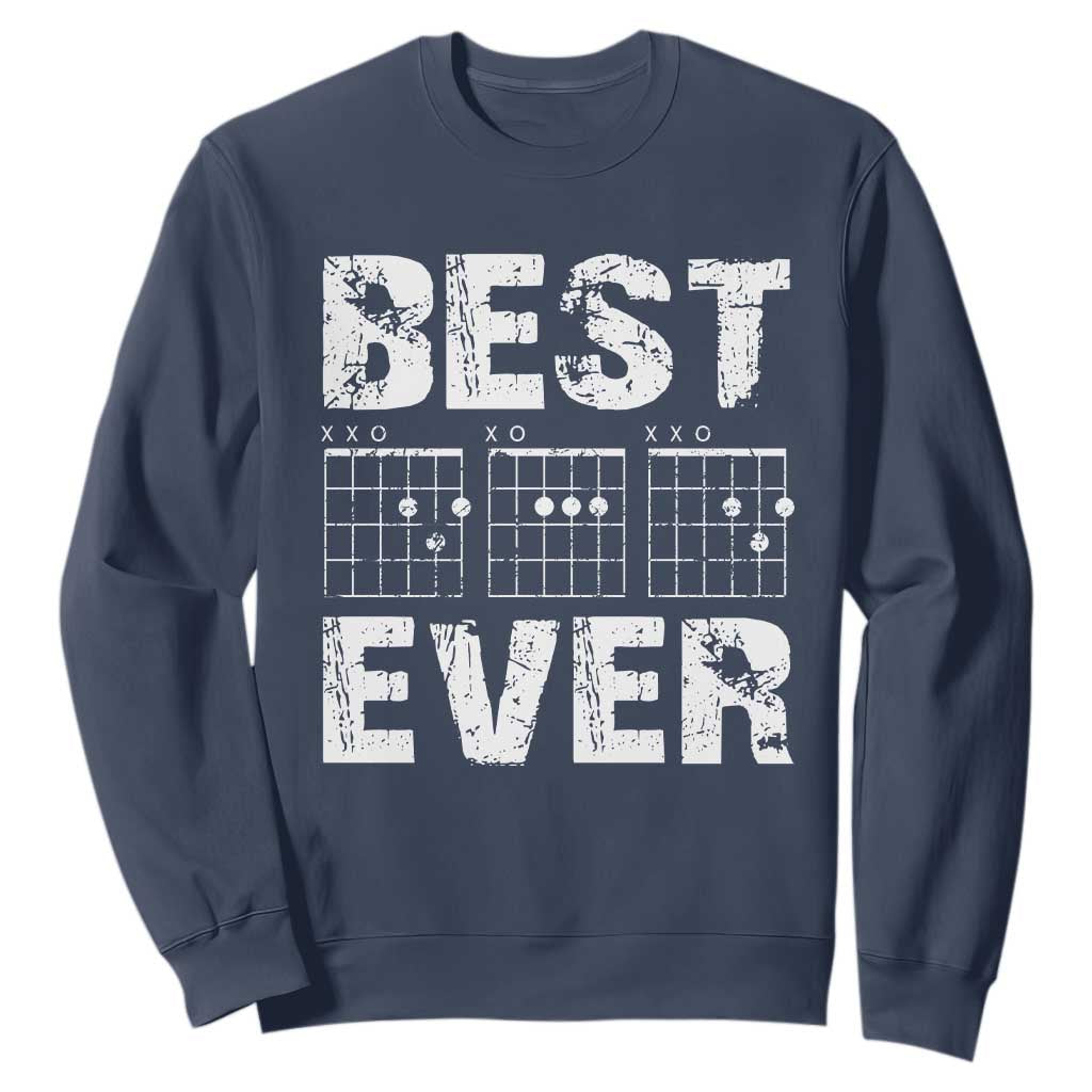 Guitar Father Sweatshirt Funny Best Dad Ever D A D Chord Gifts Guitarist Papa TS11 Navy Print Your Wear