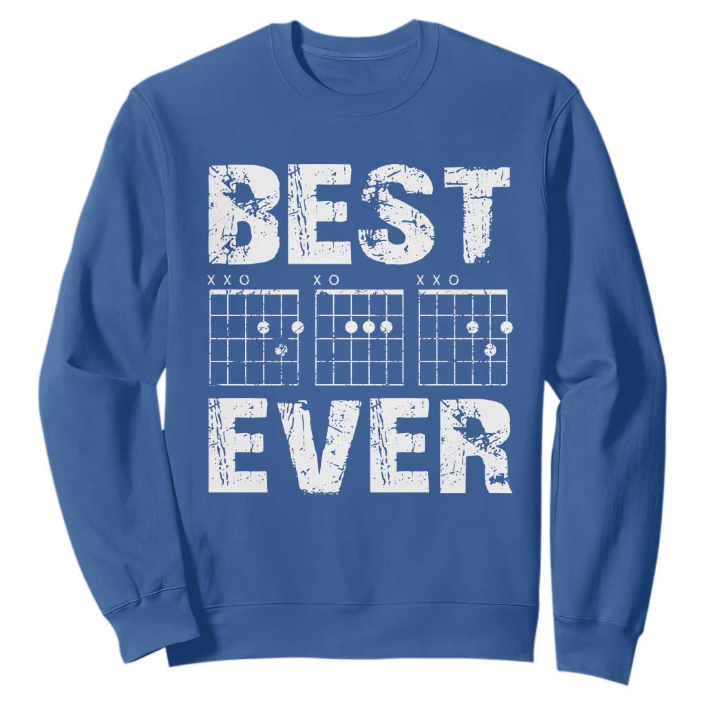 Guitar Father Sweatshirt Funny Best Dad Ever D A D Chord Gifts Guitarist Papa TS11 Royal Blue Print Your Wear