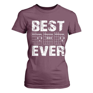 Guitar Father T Shirt For Women Funny Best Dad Ever D A D Chord Gifts Guitarist Papa TS11 Maroon Print Your Wear