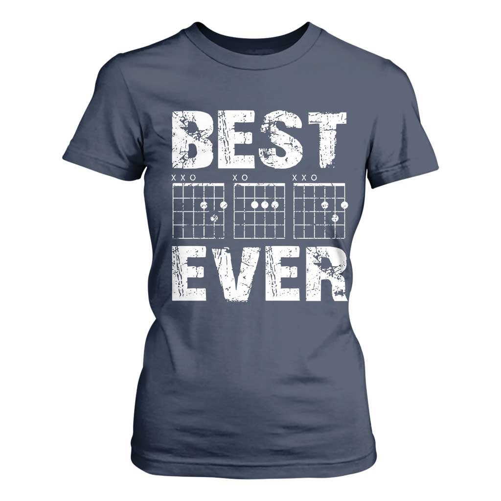 Guitar Father T Shirt For Women Funny Best Dad Ever D A D Chord Gifts Guitarist Papa TS11 Navy Print Your Wear