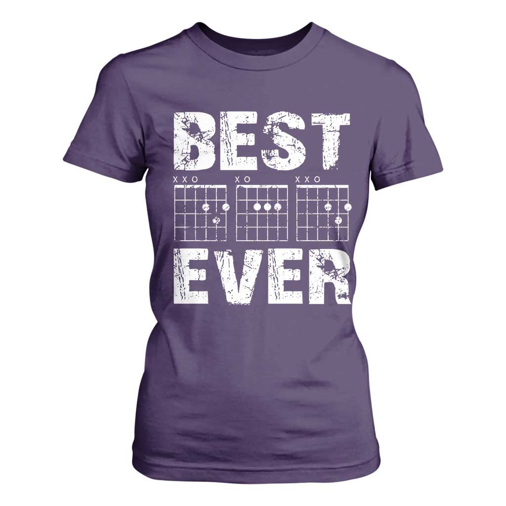 Guitar Father T Shirt For Women Funny Best Dad Ever D A D Chord Gifts Guitarist Papa TS11 Purple Print Your Wear