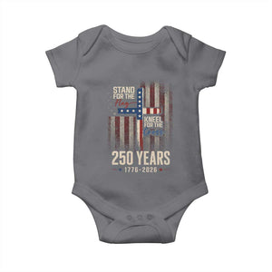 God 250th Anniversary USA Baby Onesie Stand For The Flag Kneel For The Cross TS11 Charcoal Print Your Wear