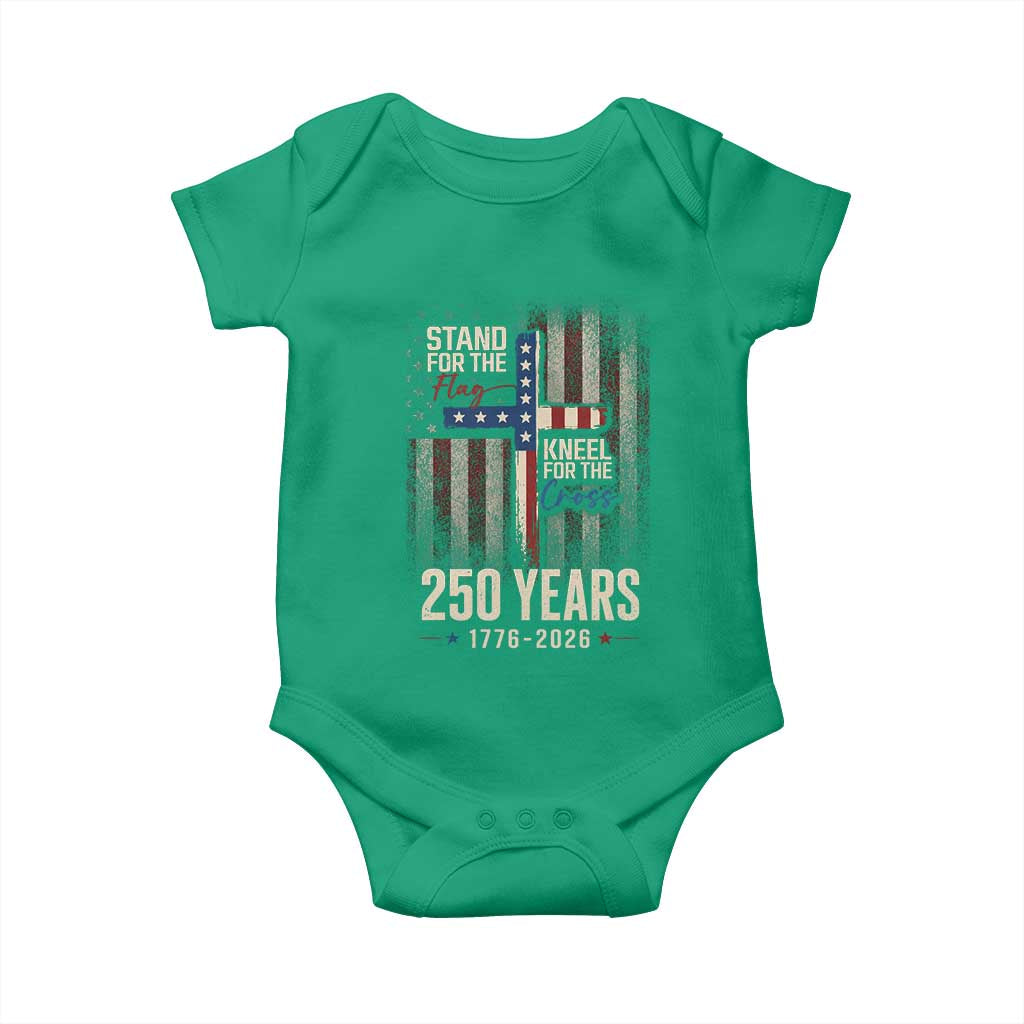 God 250th Anniversary USA Baby Onesie Stand For The Flag Kneel For The Cross TS11 Irish Green Print Your Wear