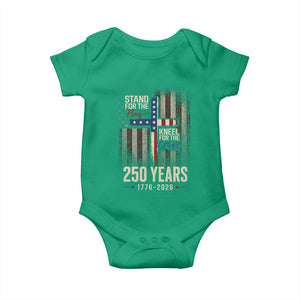 God 250th Anniversary USA Baby Onesie Stand For The Flag Kneel For The Cross TS11 Irish Green Print Your Wear