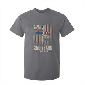 God 250th Anniversary USA T Shirt For Kid Stand For The Flag Kneel For The Cross TS11 Charcoal Print Your Wear