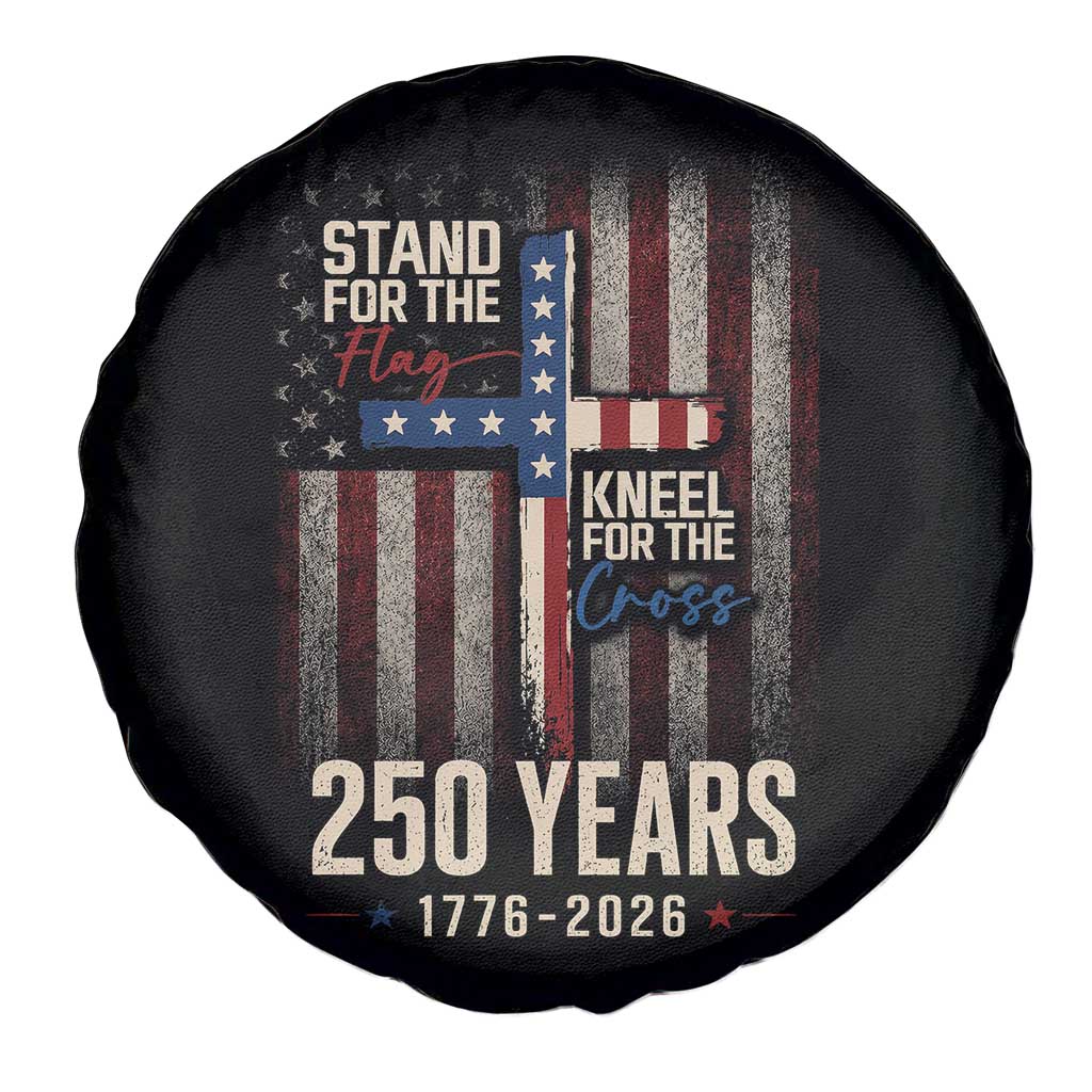 God 250th Anniversary USA Spare Tire Cover Stand For The Flag Kneel For The Cross TS11 Print Your Wear