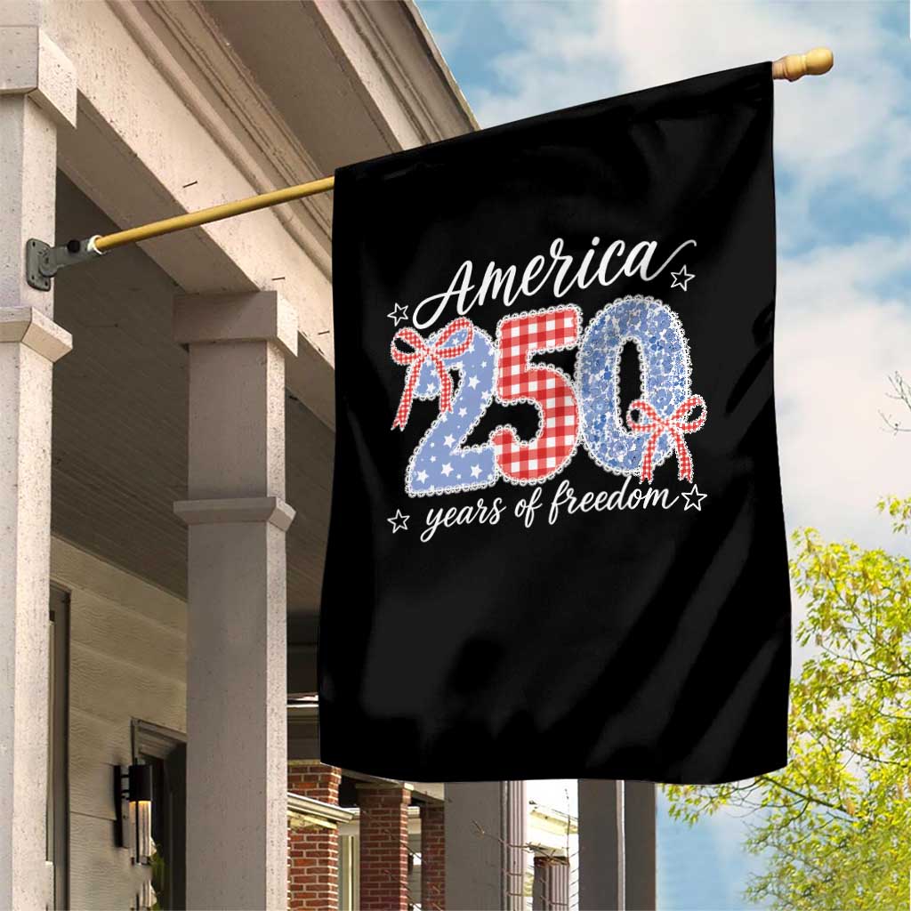 Girly America 250 Years Of Freedom Garden Flag 4th of July Coquette Bow
