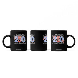 Girly America 250 Years Of Freedom Coffee Mug 4th of July Coquette Bow