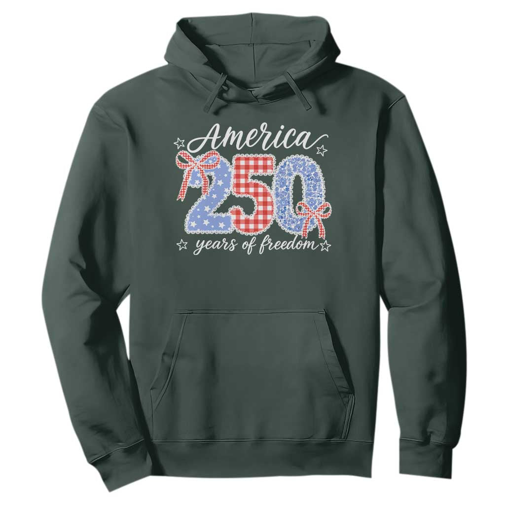 Girly America 250 Years Of Freedom Hoodie 4th of July Coquette Bow