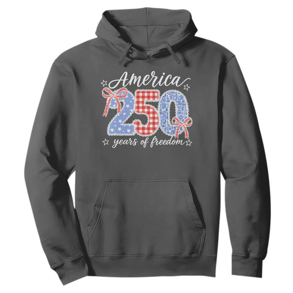 Girly America 250 Years Of Freedom Hoodie 4th of July Coquette Bow