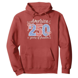Girly America 250 Years Of Freedom Hoodie 4th of July Coquette Bow
