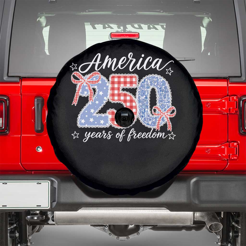 Girly America 250 Years Of Freedom Spare Tire Cover 4th of July Coquette Bow
